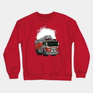 Fire Truck Kids Illustration Crewneck Sweatshirt